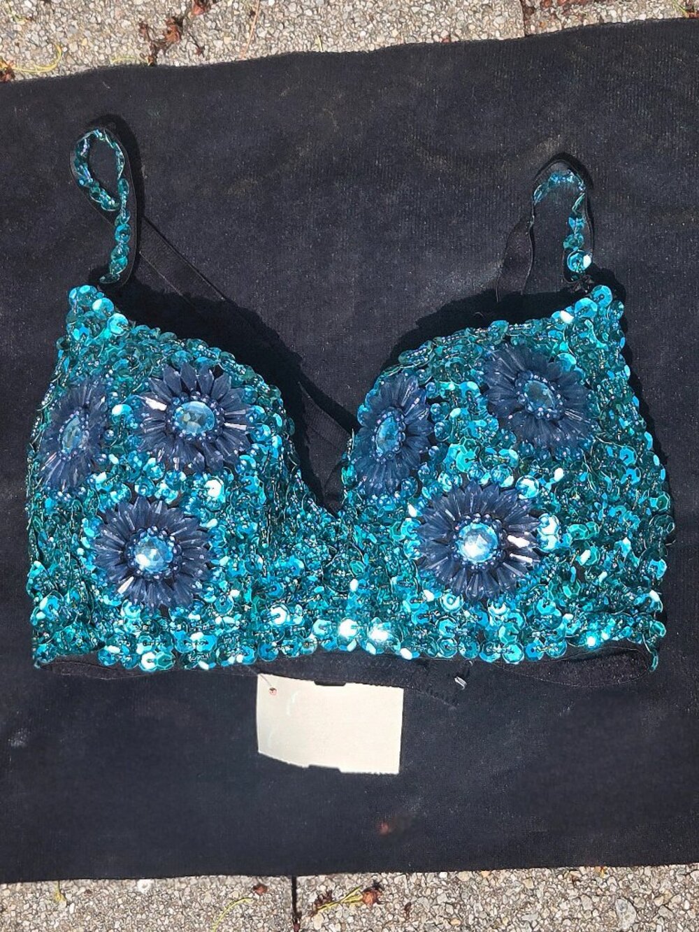 Blue bedazzled bra accessories - Picture 3 of 9